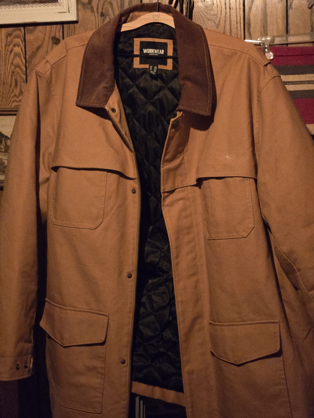 Men’s Performance Coat in Tan with Quilted Lining